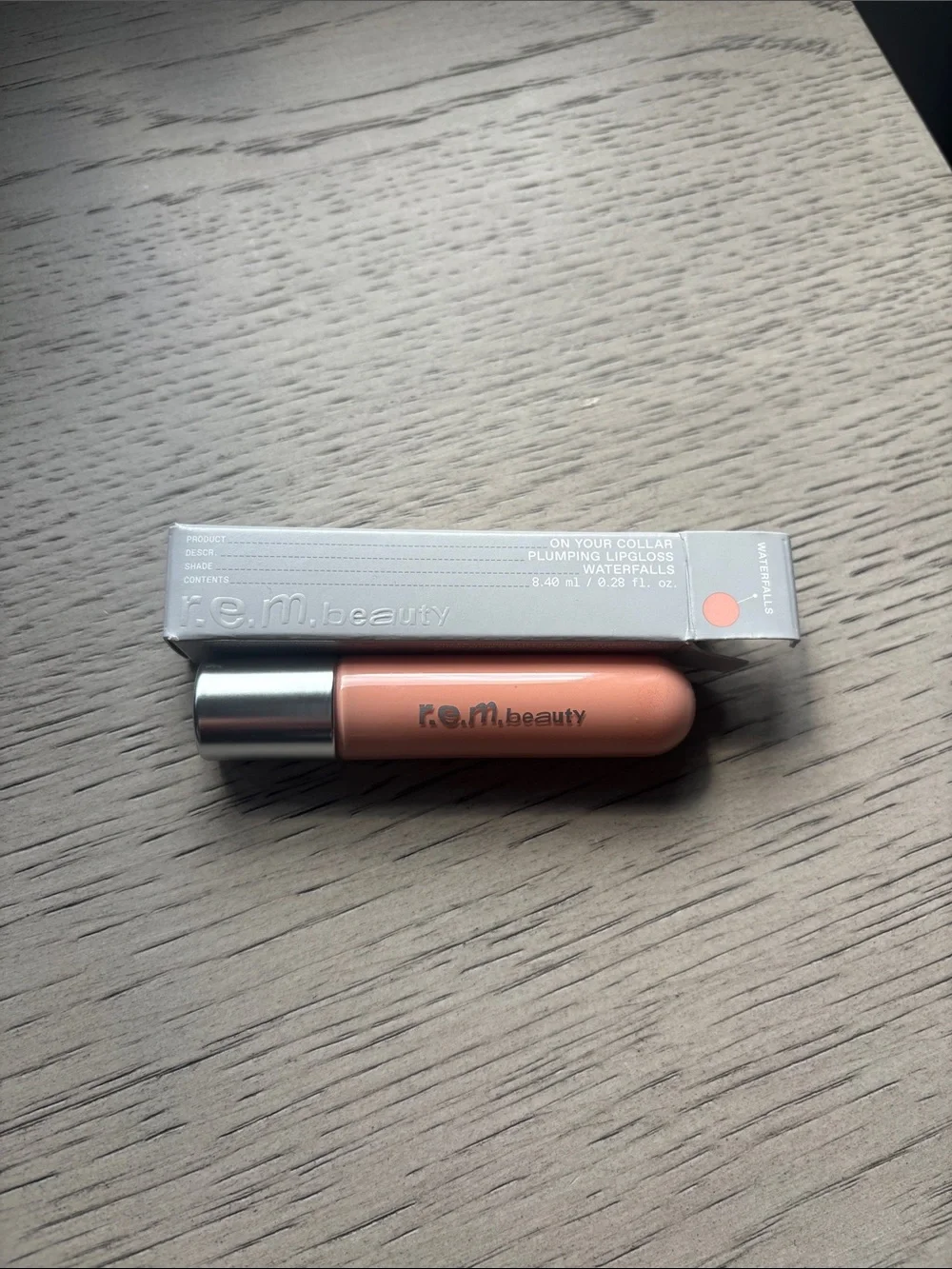 REM Beauty On Your Collar Plumping Lipgloss — Peachy Nude Waterfalls